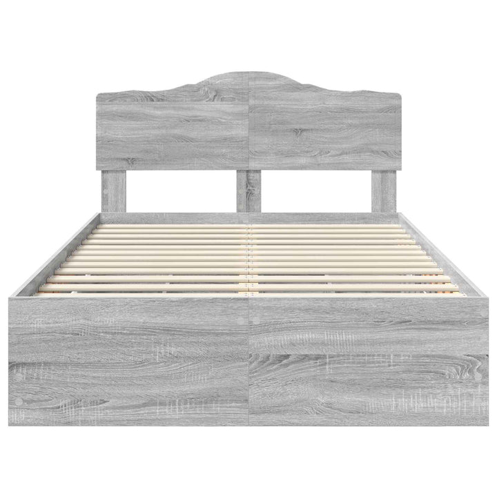 Sengestel med skuffe Grå Sonoma 120 x 190 cm Ingeniørtræ