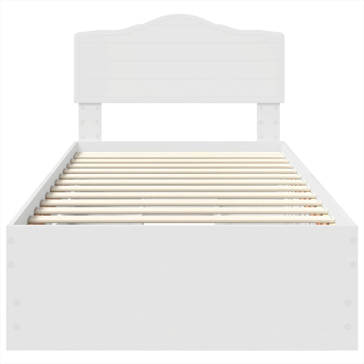 Sengestel med skuffe Hvid 100 x 200 cm Ingeniørtræ