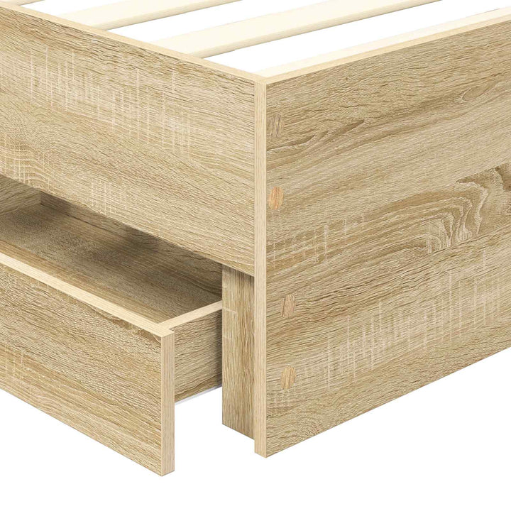 Sengestel med skuffe Sonoma eg 100 x 200 cm Ingeniørtræ