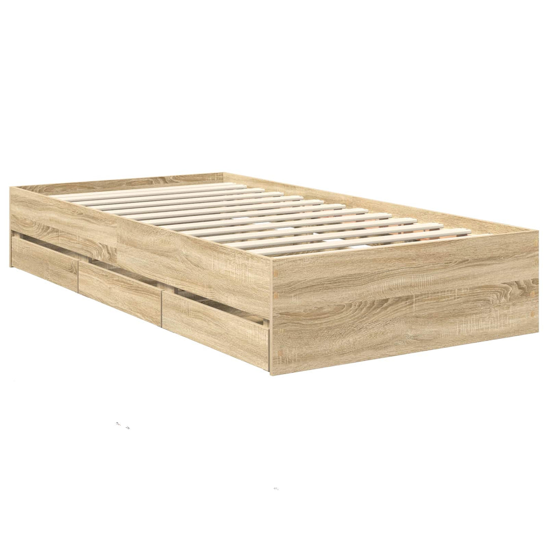 Sengestel med skuffe Sonoma eg 100 x 200 cm Ingeniørtræ