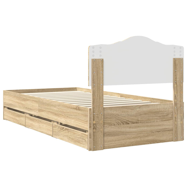Sengestel med skuffe Sonoma eg 100 x 200 cm Ingeniørtræ