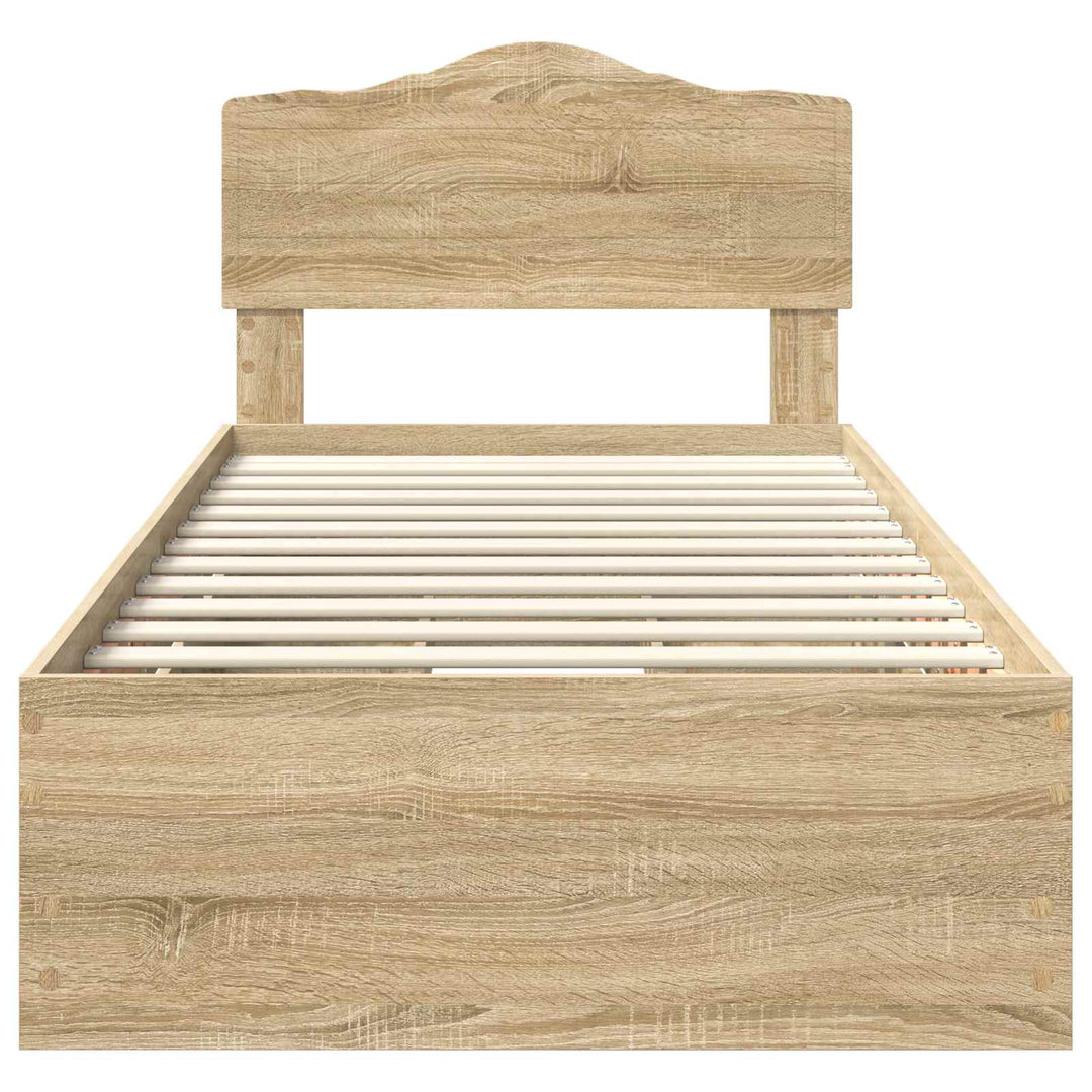Sengestel med skuffe Sonoma eg 100 x 200 cm Ingeniørtræ