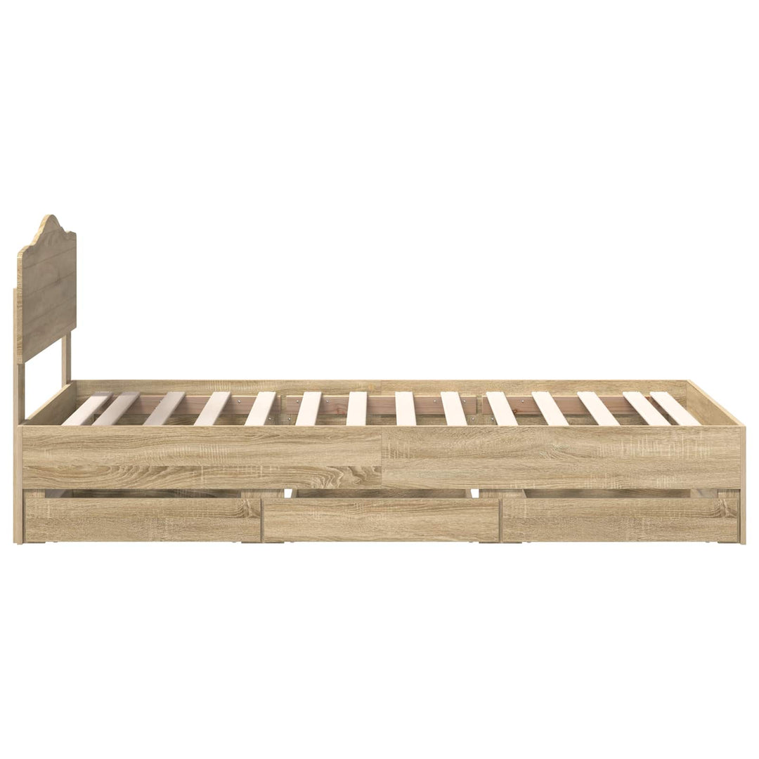 Sengestel med skuffe Sonoma eg 100 x 200 cm Ingeniørtræ