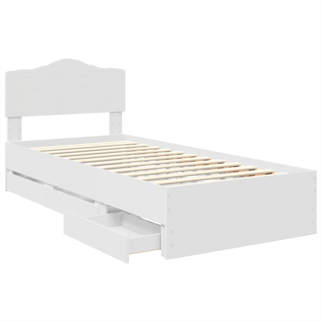 Sengestel med skuffe Hvid 90 x 200 cm Ingeniørtræ