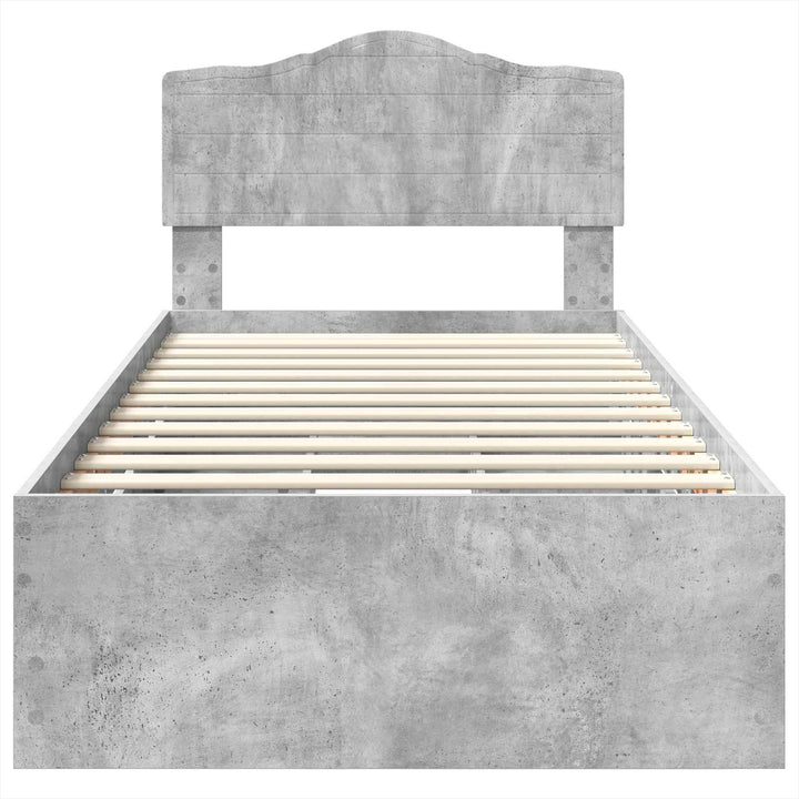 Sengestel med skuffe Beton Grå 90 x 200 cm Ingeniørtræ