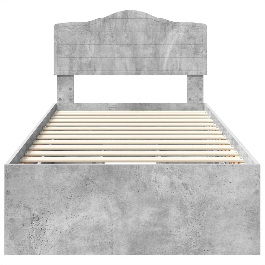 Sengestel med skuffe Beton Grå 90 x 190 cm Ingeniørtræ
