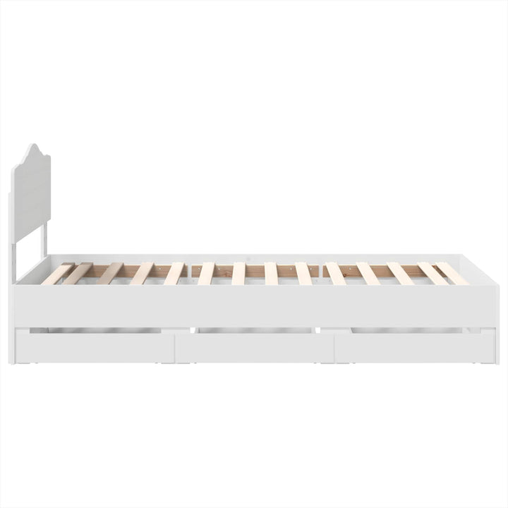 Sengestel med skuffe Hvid 75 x 190 cm Ingeniørtræ