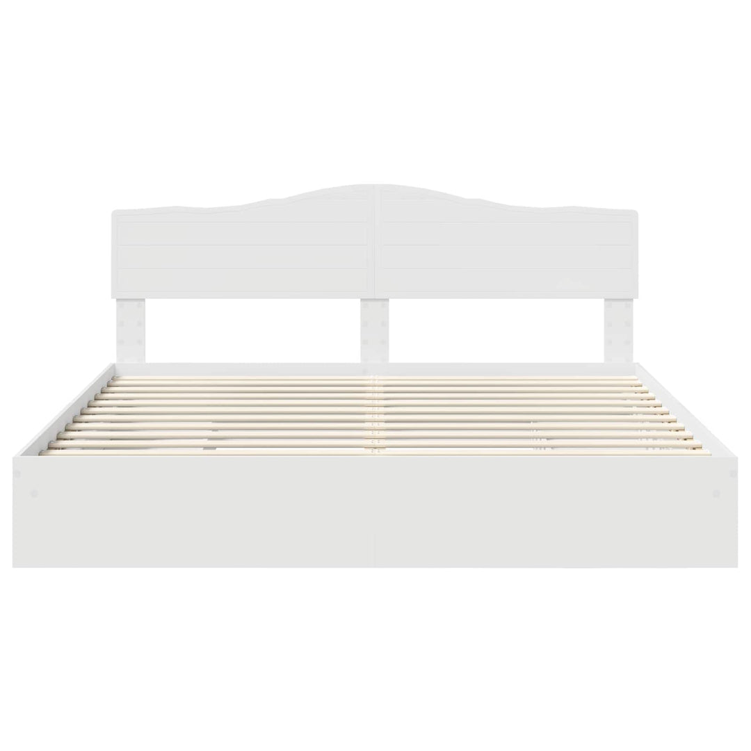 Opbevaringsseng med skuffe Hvid 180 x 200 cm Konstrueret træ