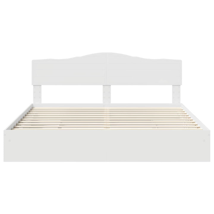 Opbevaringsseng med skuffe Hvid 180 x 200 cm Konstrueret træ