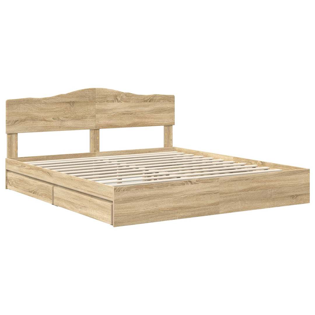 Opbevaringsseng Sonoma eg 180 x 200 cm Konstrueret træ