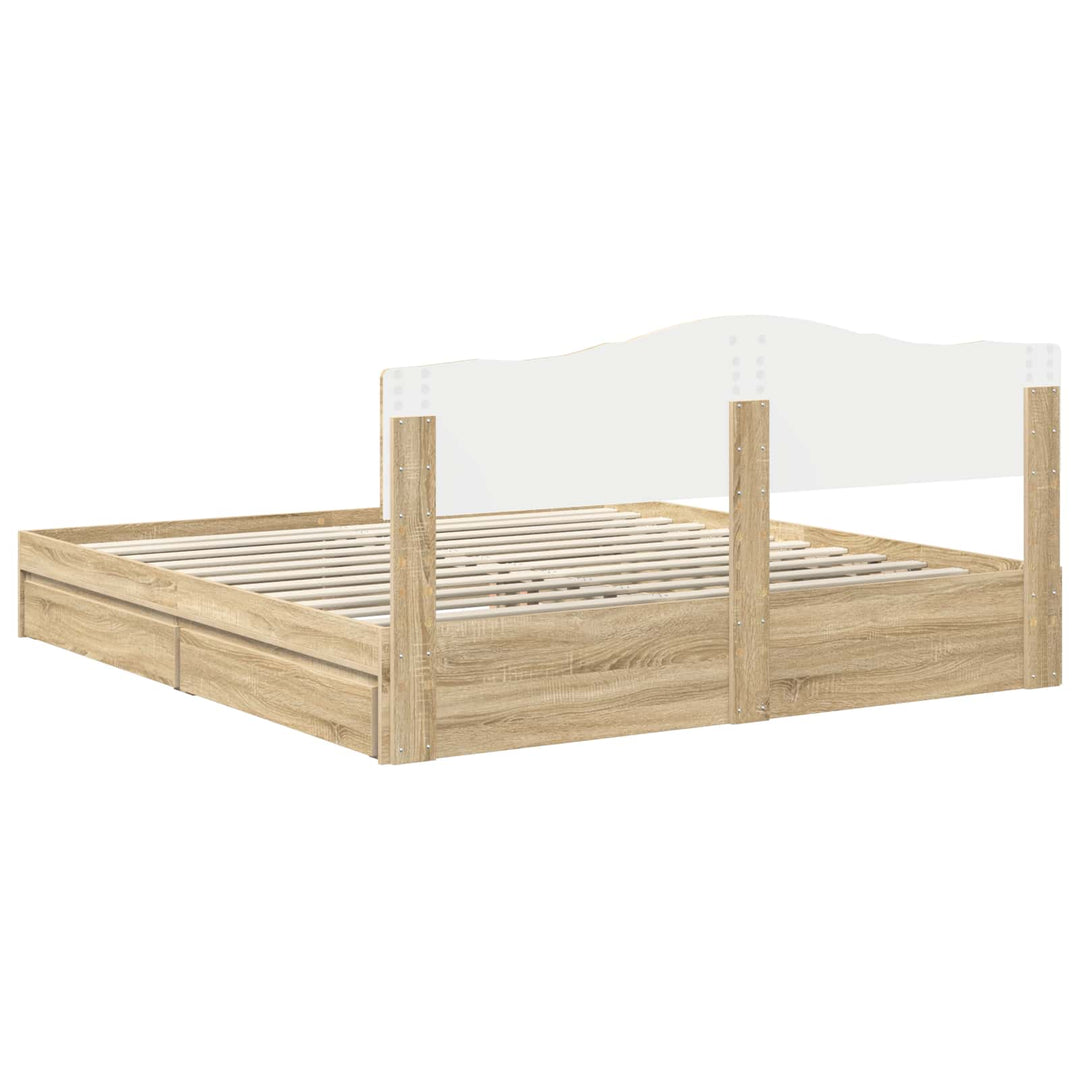 Opbevaringsseng Sonoma eg 180 x 200 cm Konstrueret træ
