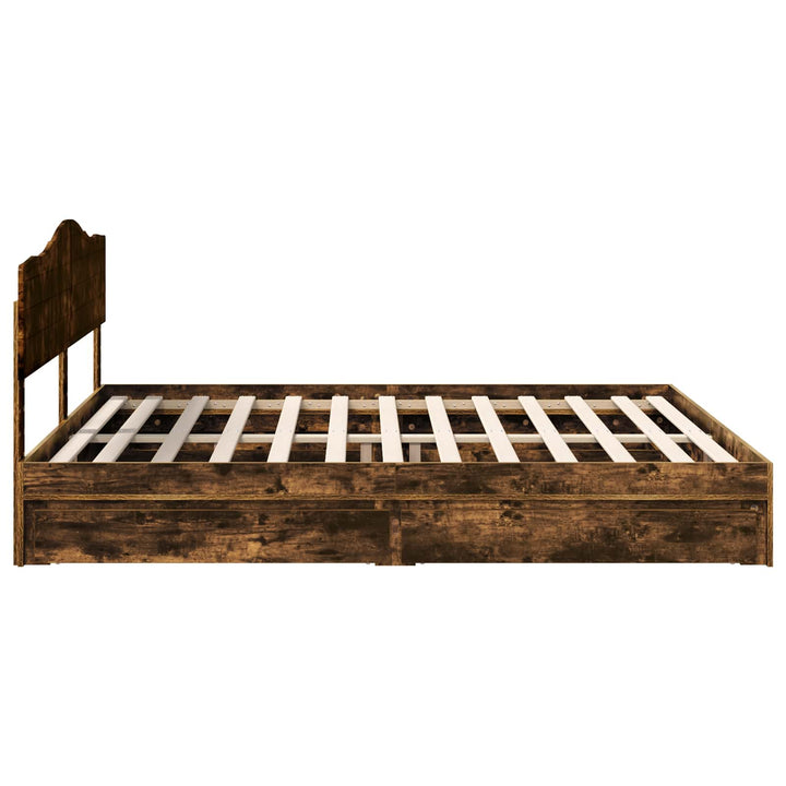 Opbevaringsseng Røget eg 180 x 200 cm Konstrueret træ