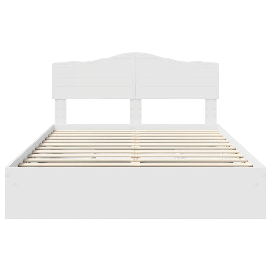 Opbevaringsseng med skuffe Hvid 160 x 200 cm Konstrueret træ