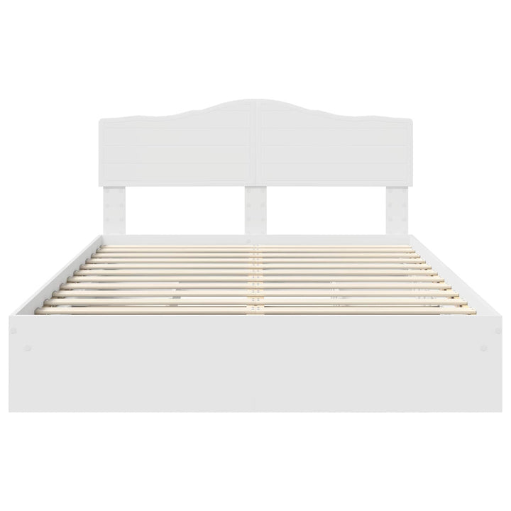 Opbevaringsseng med skuffe Hvid 160 x 200 cm Konstrueret træ
