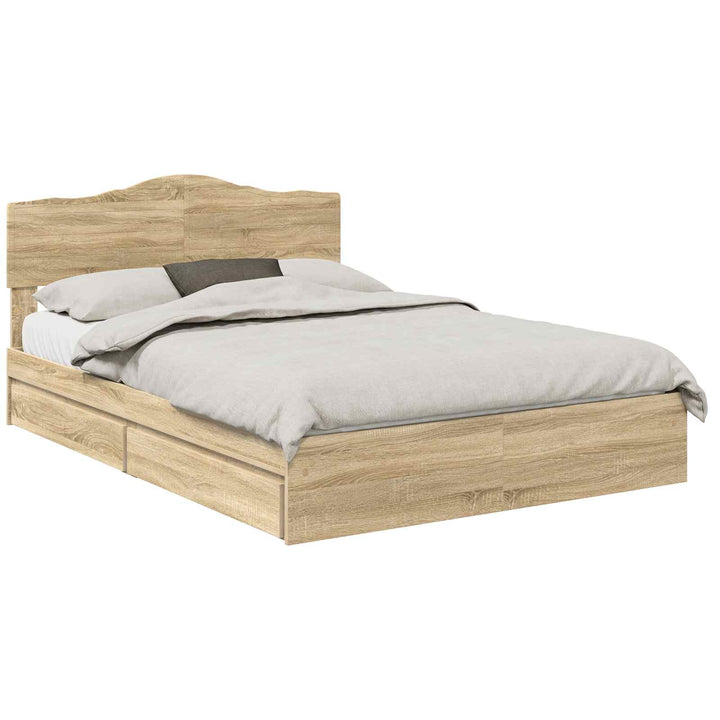 Opbevaringsseng Sonoma eg 160 x 200 cm Konstrueret træ