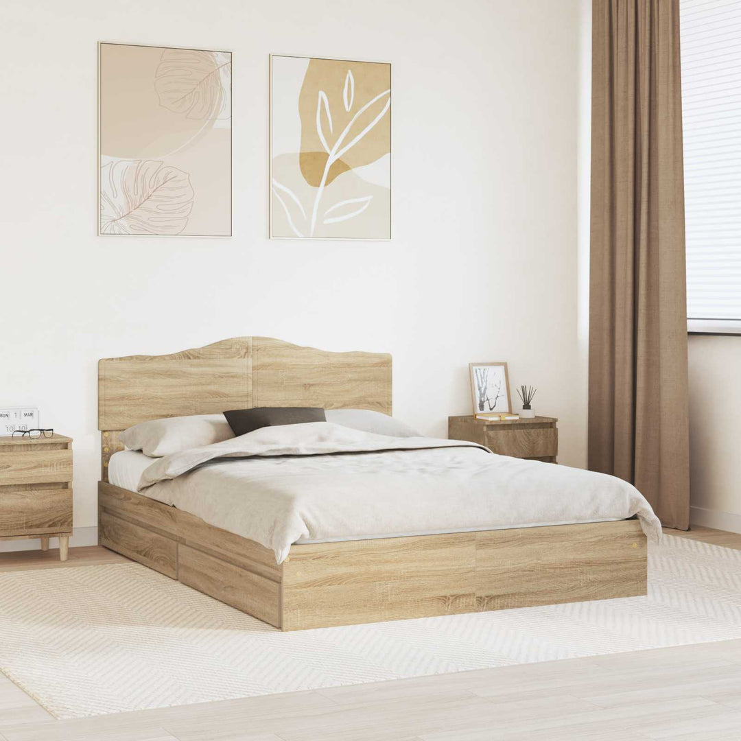 Opbevaringsseng Sonoma eg 150 x 200 cm Konstrueret træ