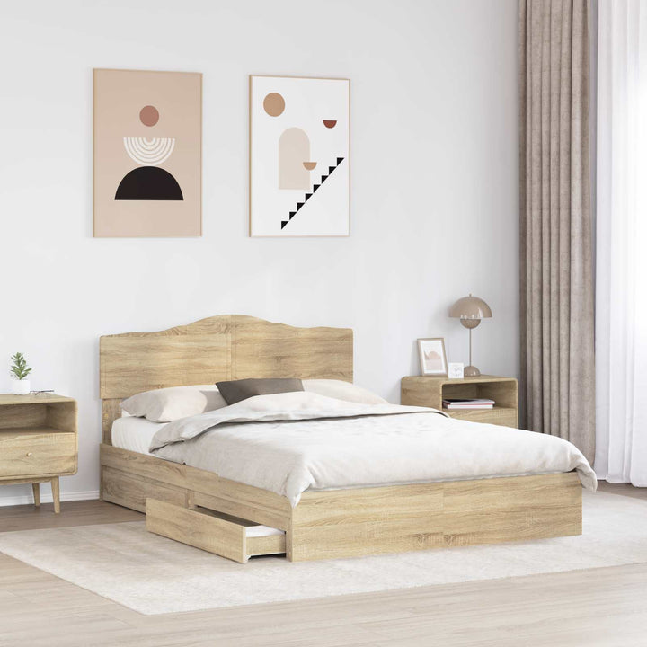 Opbevaringsseng Sonoma eg 150 x 200 cm Konstrueret træ
