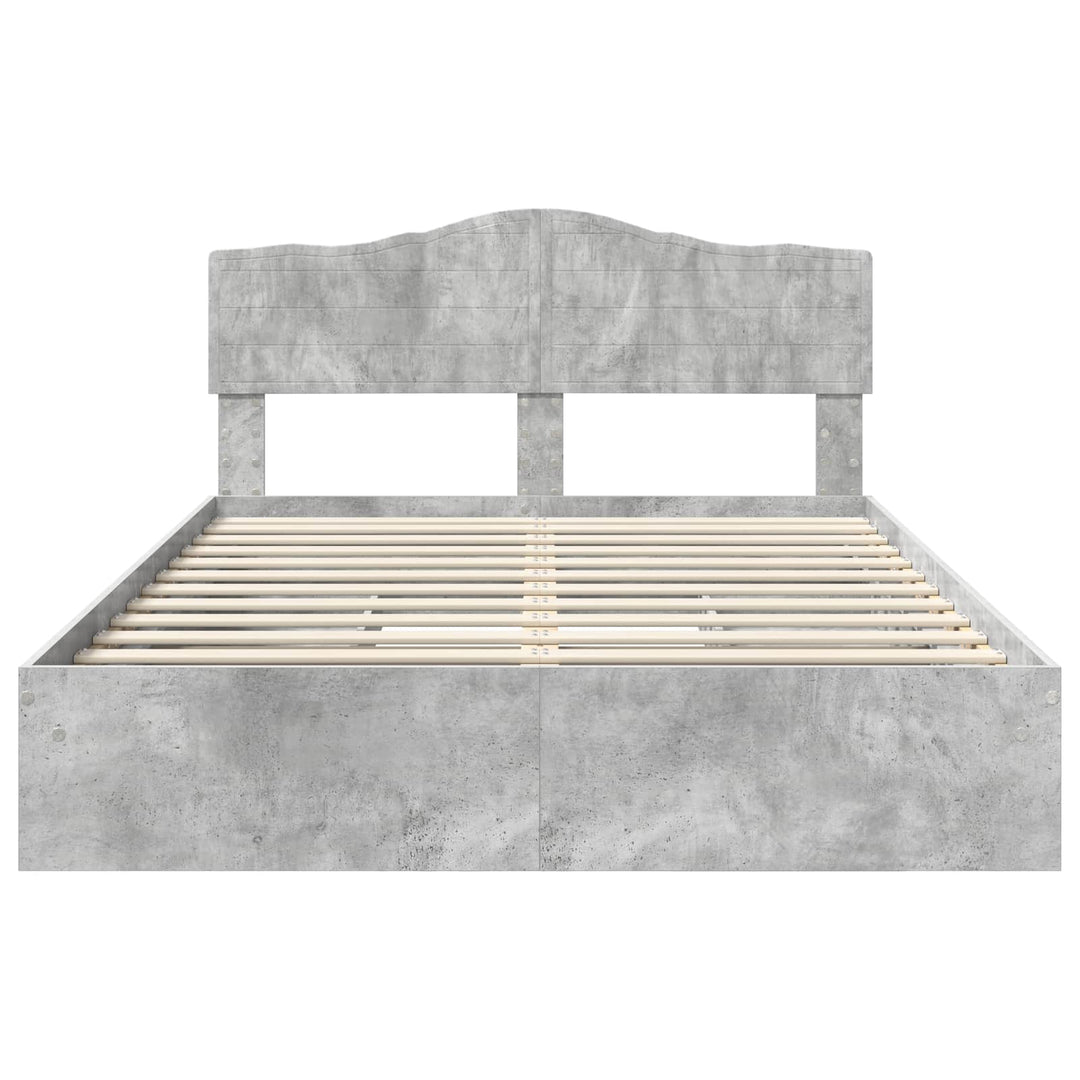 Opbevaringsseng Beton Grå 150 x 200 cm Konstrueret træ