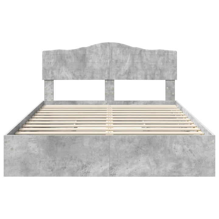 Opbevaringsseng Beton Grå 150 x 200 cm Konstrueret træ