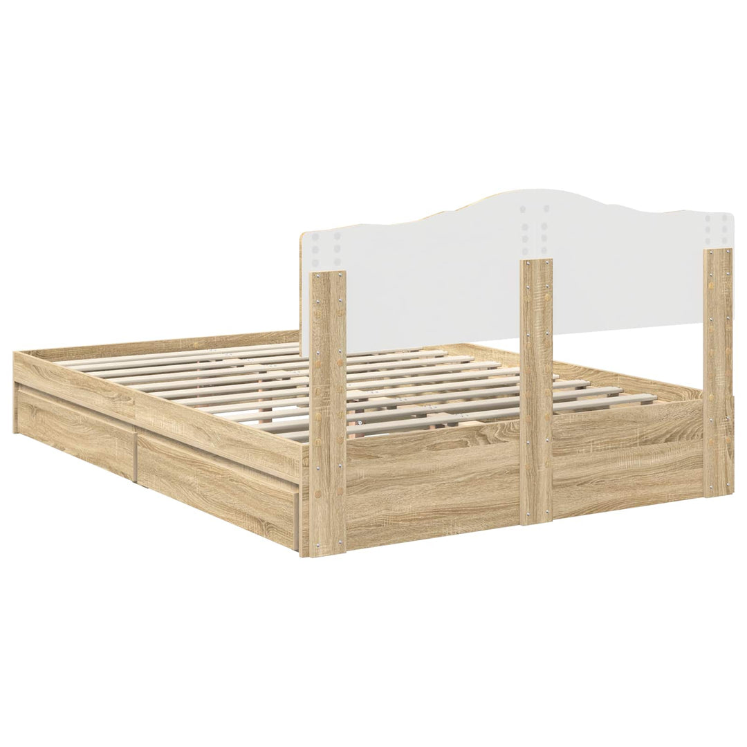 Opbevaringsseng Sonoma eg 140 x 200 cm Konstrueret træ