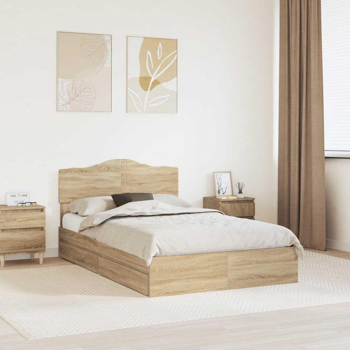 Opbevaringsseng Sonoma eg 135 x 190 cm Konstrueret træ