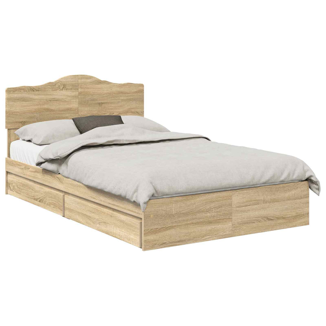 Opbevaringsseng Sonoma eg 135 x 190 cm Konstrueret træ