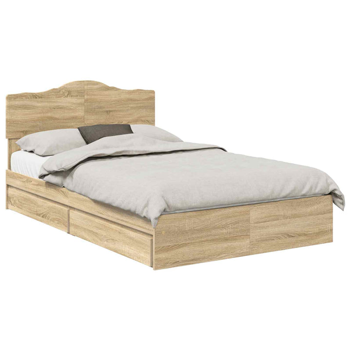 Opbevaringsseng Sonoma eg 135 x 190 cm Konstrueret træ