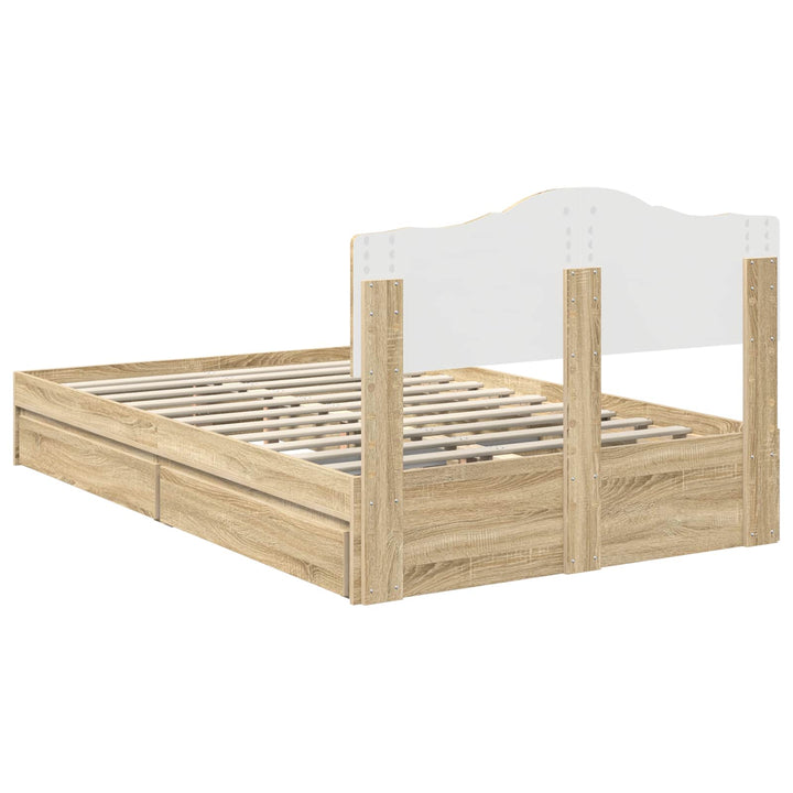 Opbevaringsseng Sonoma eg 135 x 190 cm Konstrueret træ