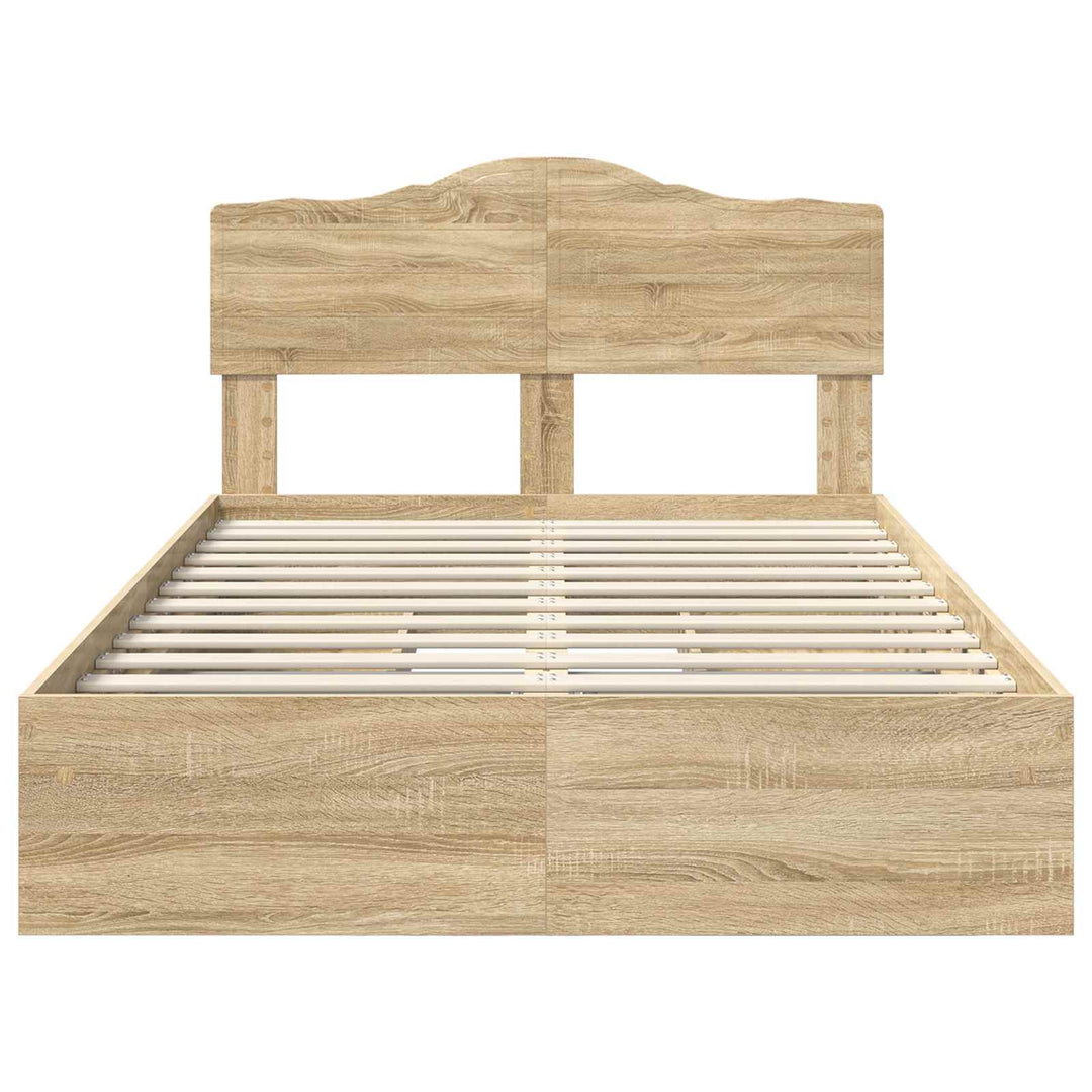 Opbevaringsseng Sonoma eg 135 x 190 cm Konstrueret træ