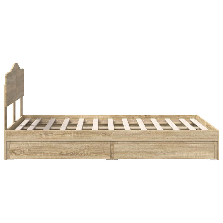 Opbevaringsseng Sonoma eg 135 x 190 cm Konstrueret træ