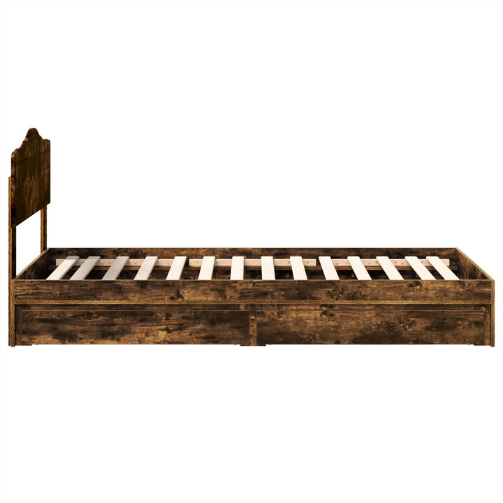Opbevaringsseng Røget eg 100 x 200 cm Konstrueret træ