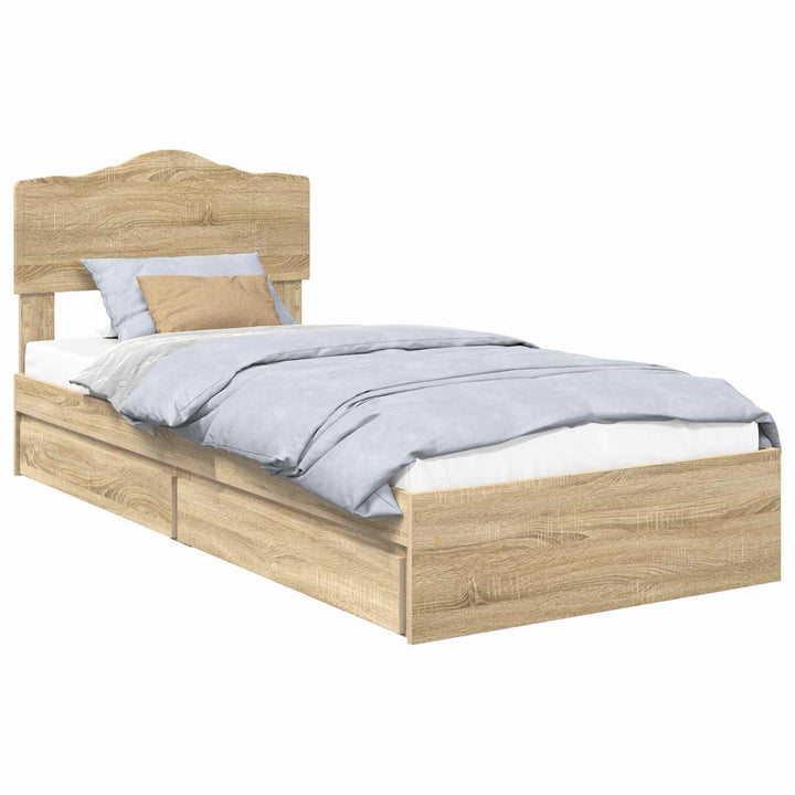Opbevaringsseng Sonoma eg 90 x 190 cm Konstrueret træ