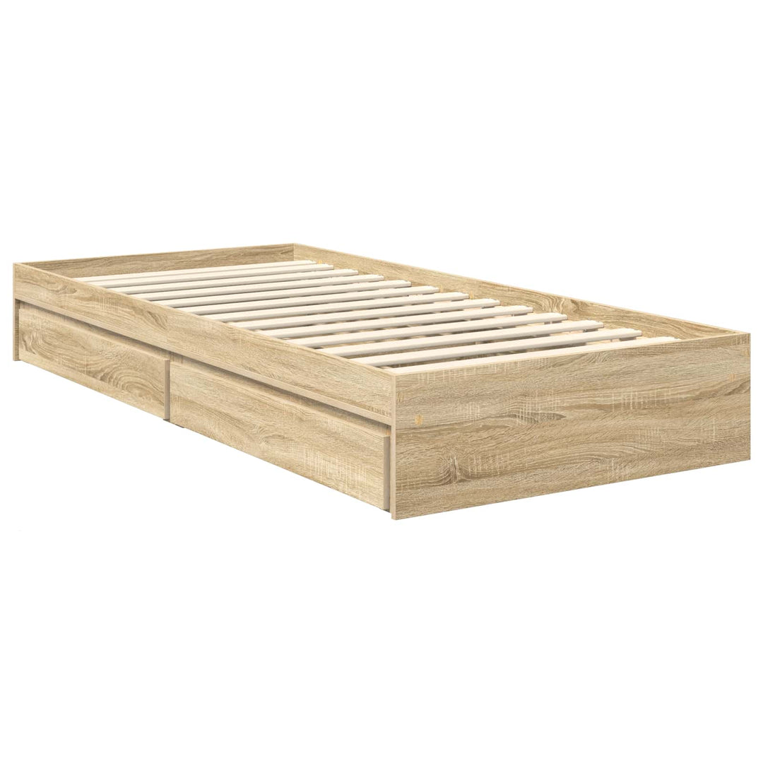 Opbevaringsseng Sonoma eg 90 x 190 cm Konstrueret træ