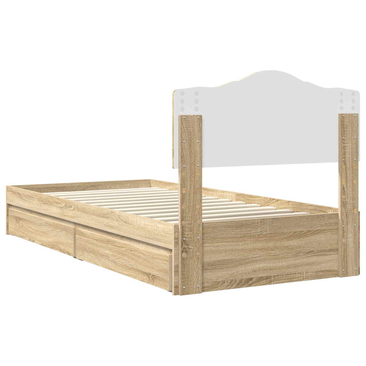 Opbevaringsseng Sonoma eg 90 x 190 cm Konstrueret træ