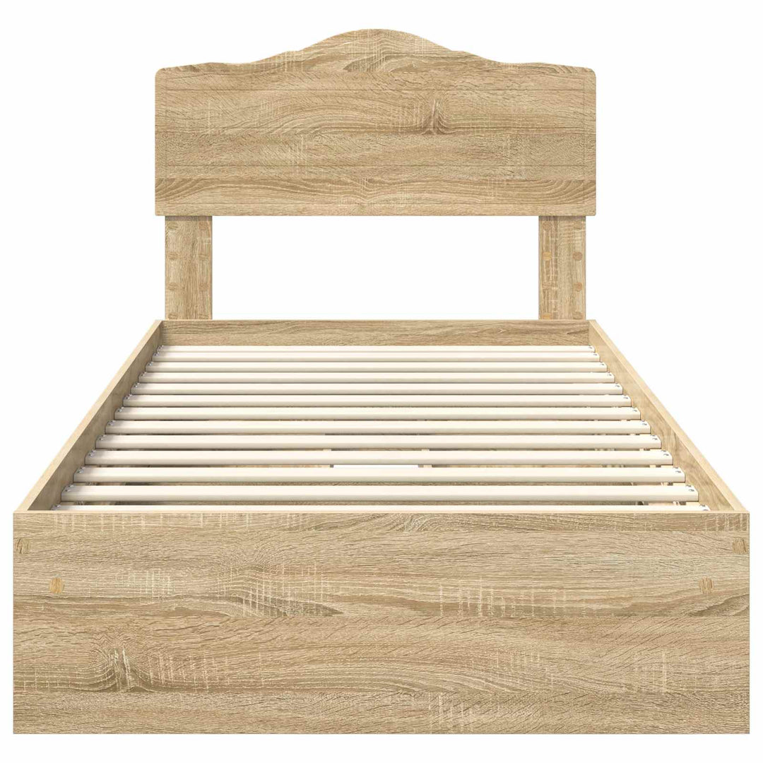 Opbevaringsseng Sonoma eg 90 x 190 cm Konstrueret træ