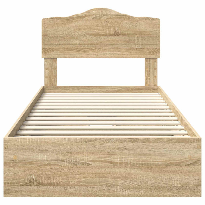 Opbevaringsseng Sonoma eg 90 x 190 cm Konstrueret træ