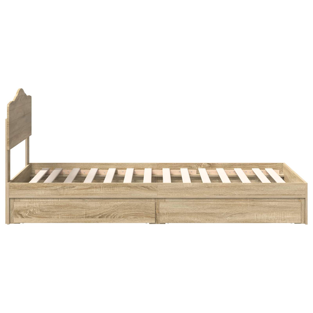 Opbevaringsseng Sonoma eg 90 x 190 cm Konstrueret træ