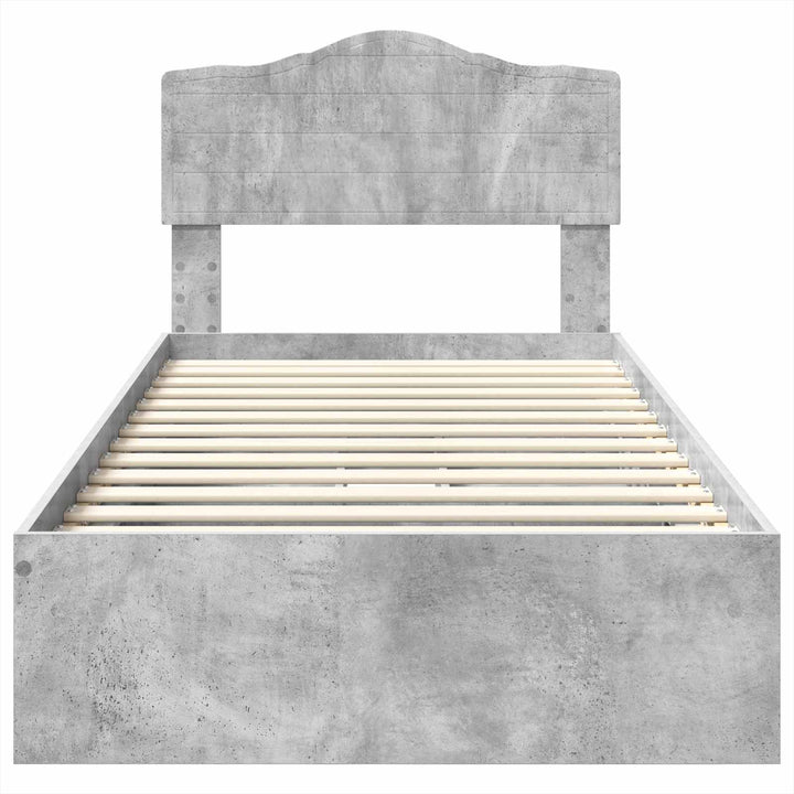 Opbevaringsseng Beton Grå 90 x 190 cm Konstrueret træ