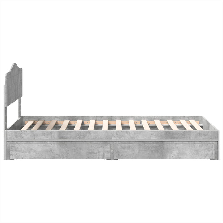 Opbevaringsseng Beton Grå 90 x 190 cm Konstrueret træ