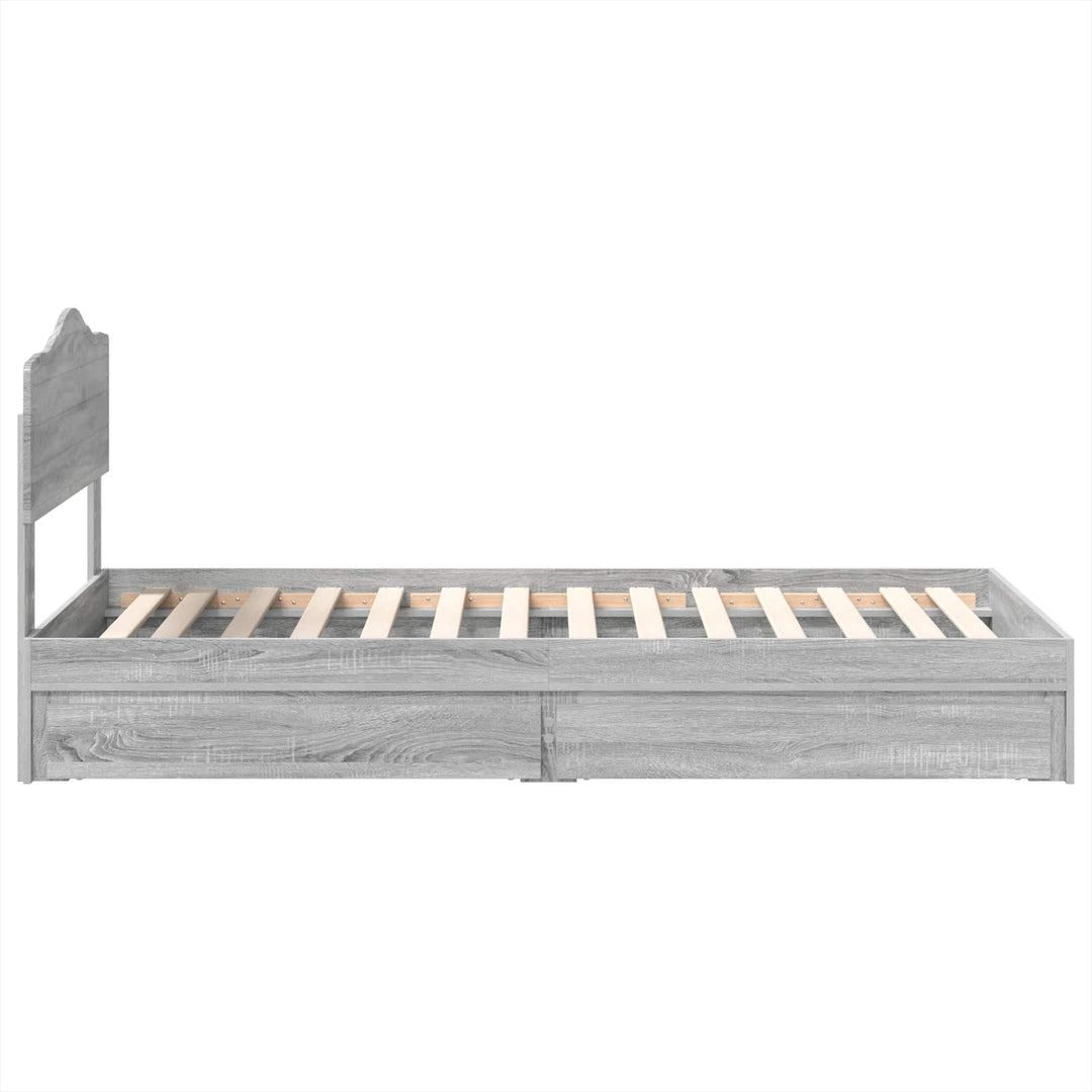 Opbevaringsseng Grå Sonoma 70 x 190 cm Konstrueret træ