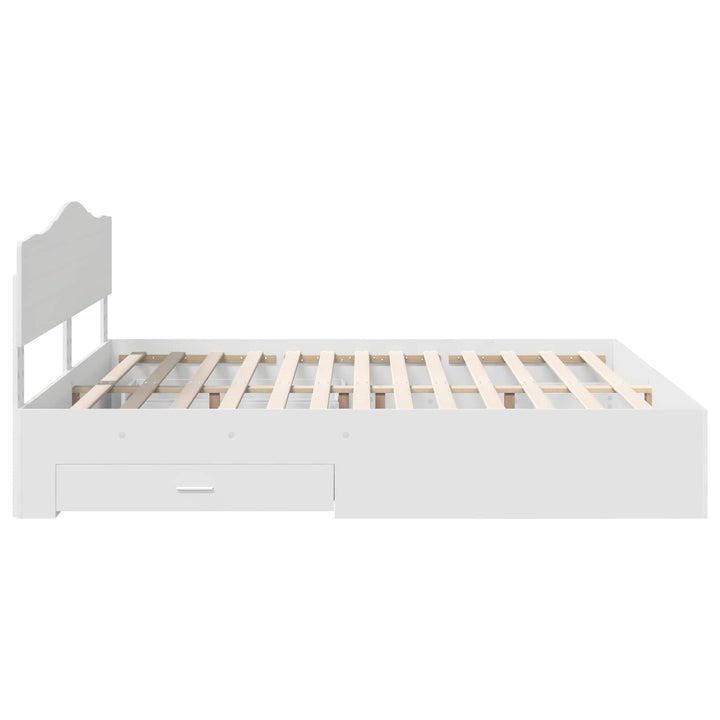 Sengestel med skuffe Hvid 180 x 200 cm Konstrueret træ