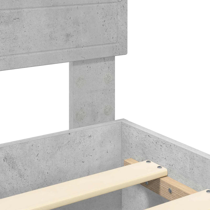 Sengestel med skuffe Beton Grå 180 x 200 cm Konstrueret træ