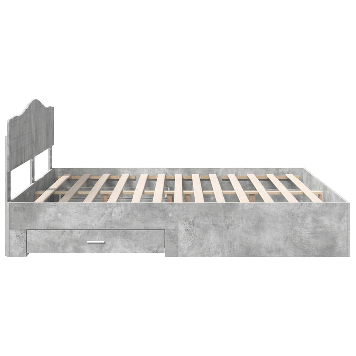 Sengestel med skuffe Beton Grå 180 x 200 cm Konstrueret træ