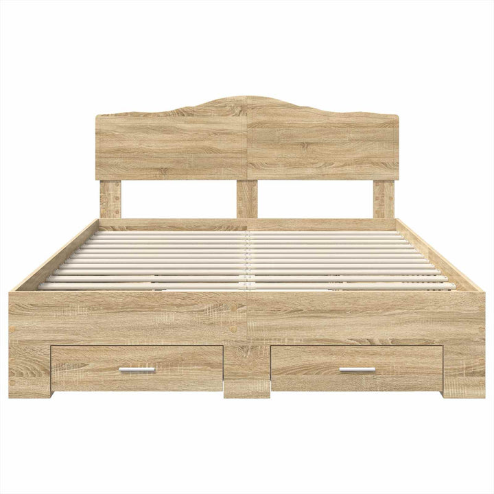 Sengestel med skuffe Sonoma eg 150 x 200 cm Konstrueret træ