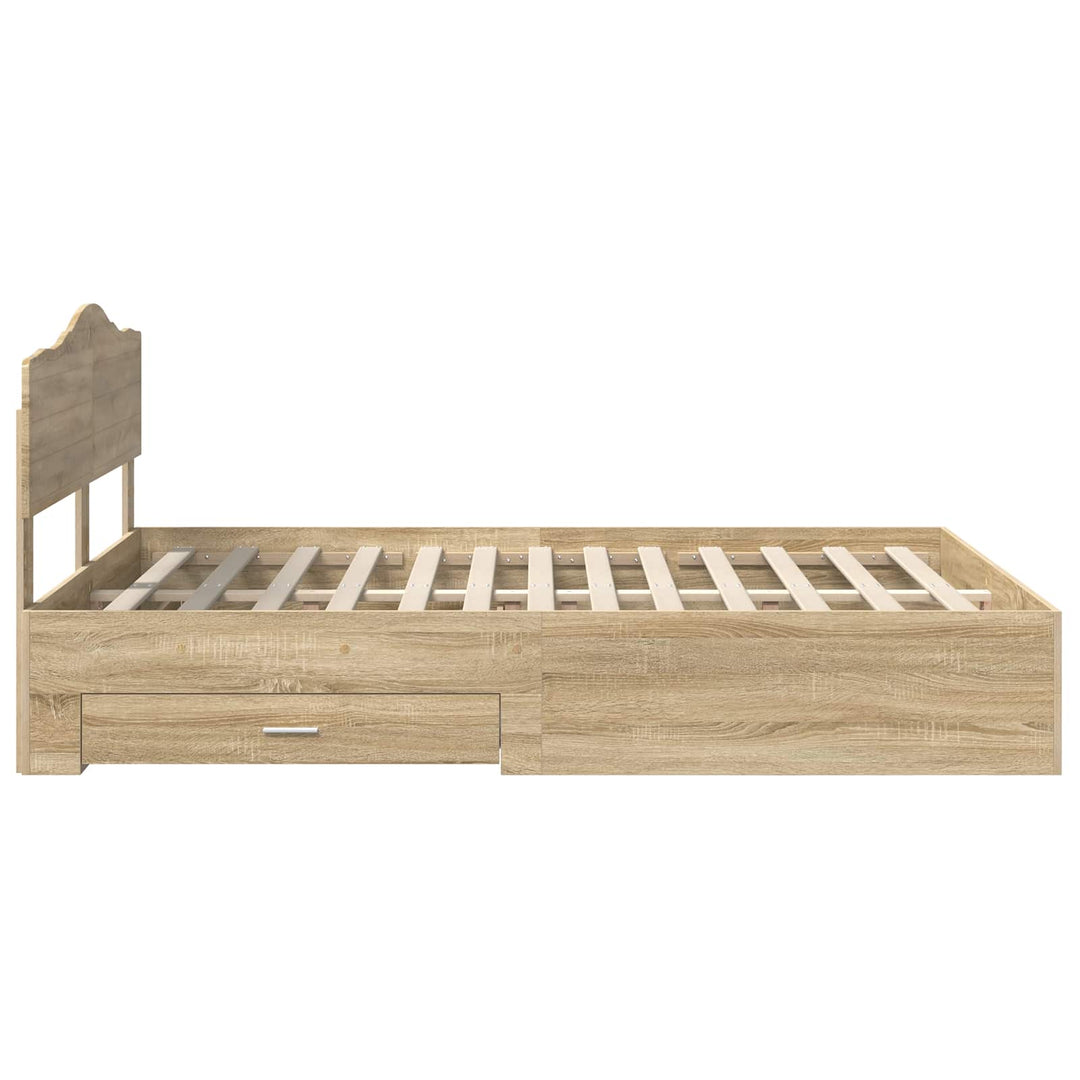 Sengestel med skuffe Sonoma eg 140 x 190 cm Konstrueret træ