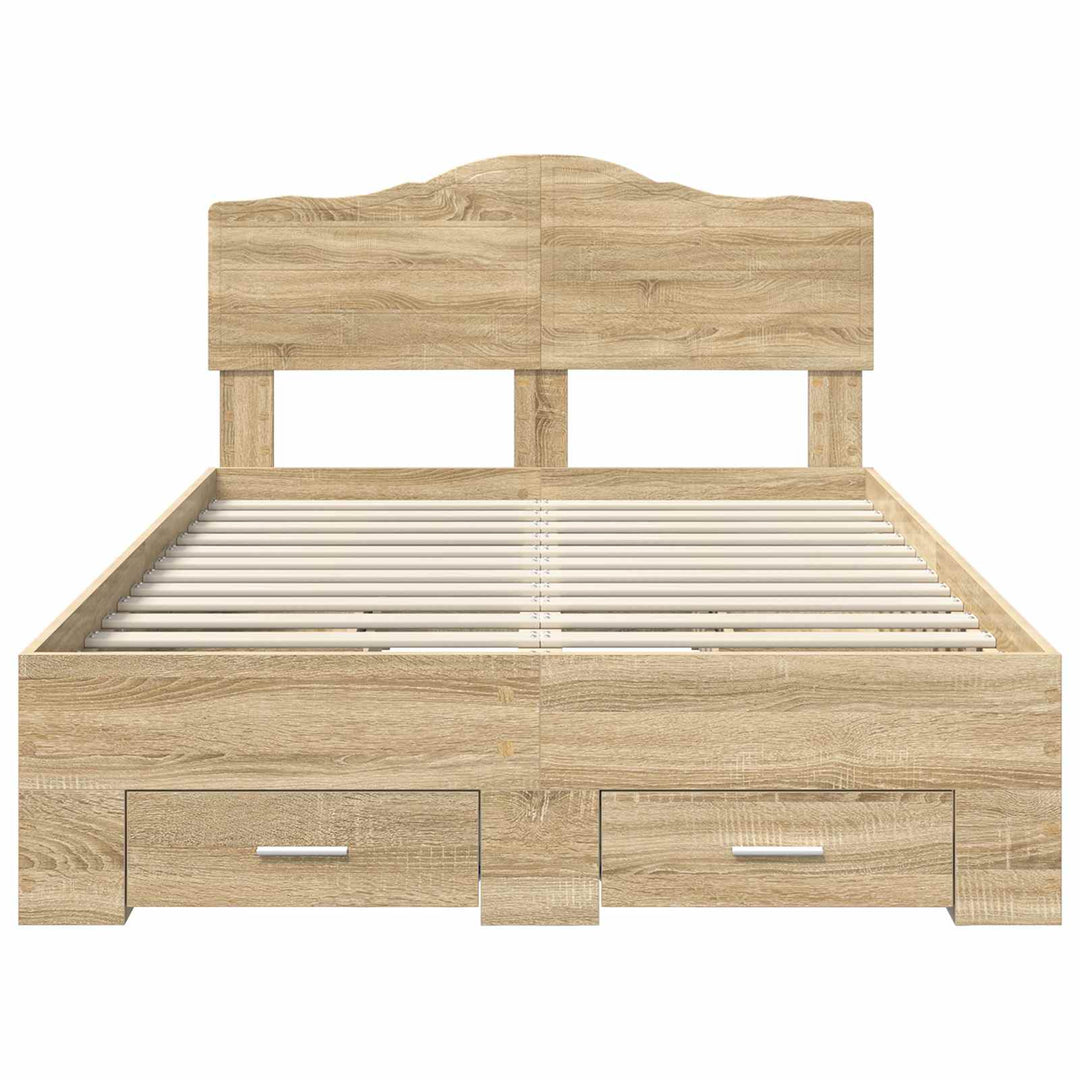 Sengestel med skuffe Sonoma eg 120 x 200 cm Konstrueret træ