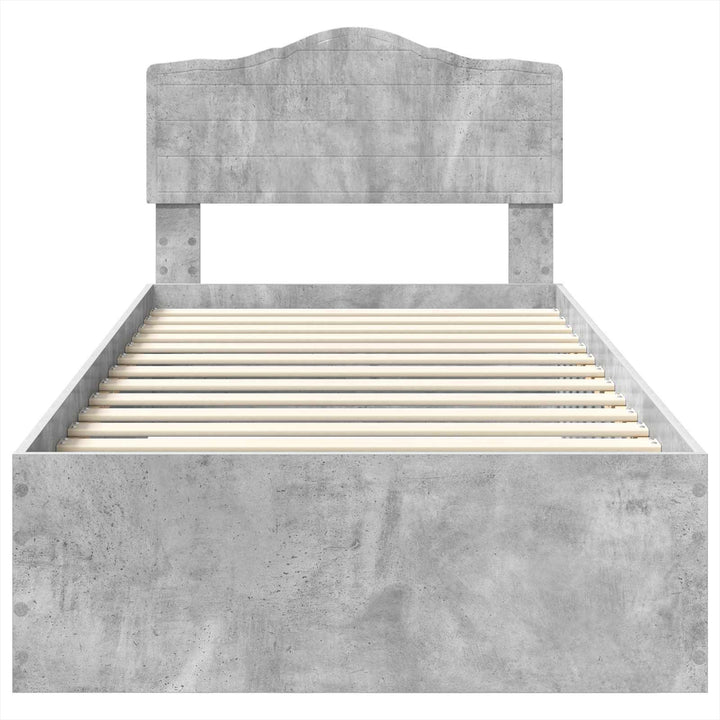 Sengestel med skuffe Beton Grå 100 x 200 cm Konstrueret træ