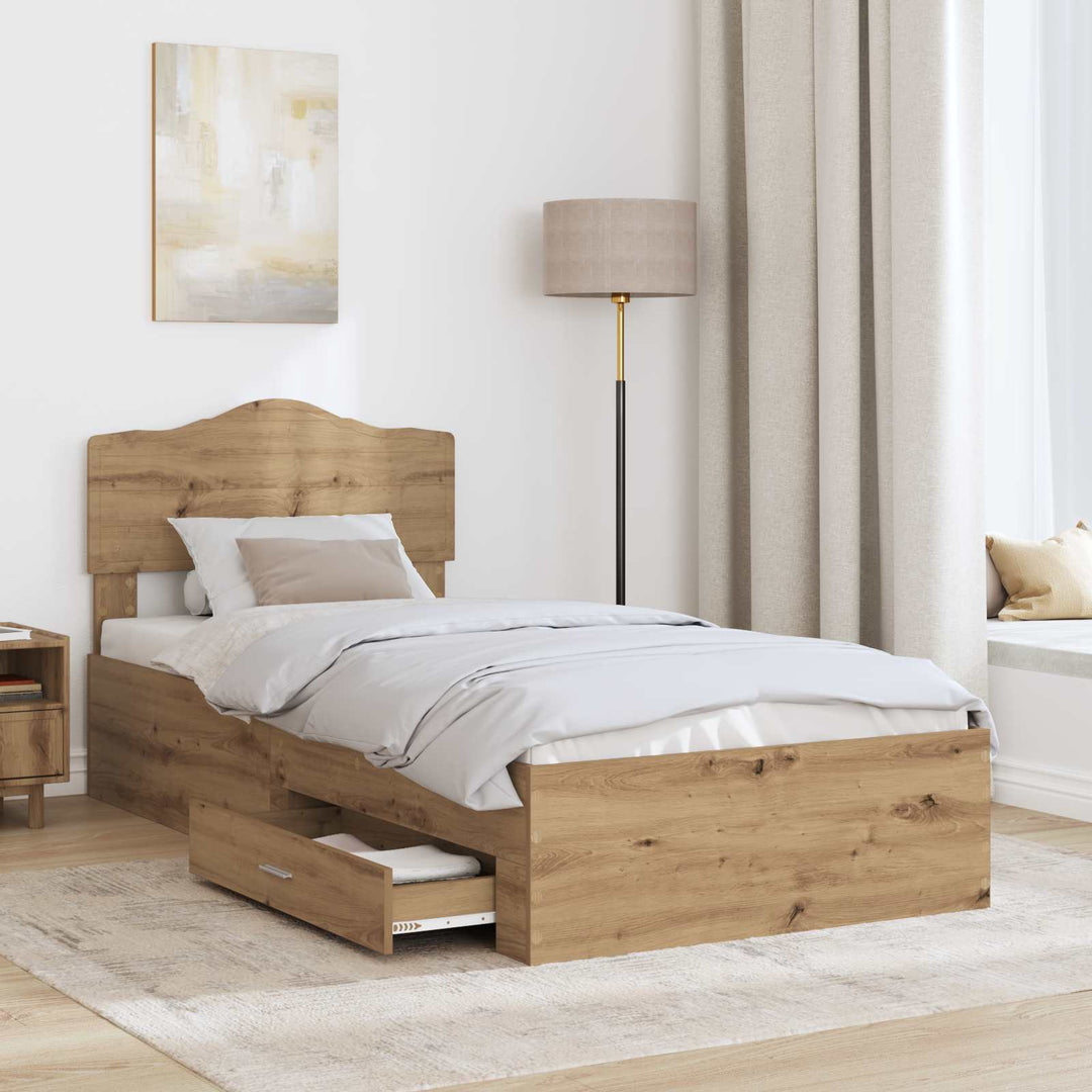 Sengestel Artisan Egetræ 100 x 200 cm Konstrueret træ
