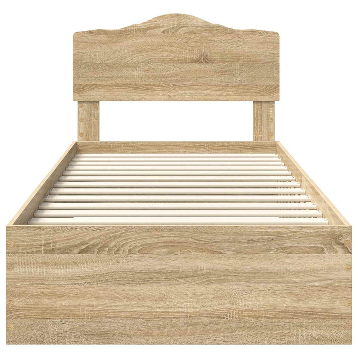Sengestel med skuffe Sonoma eg 90 x 200 cm Konstrueret træ