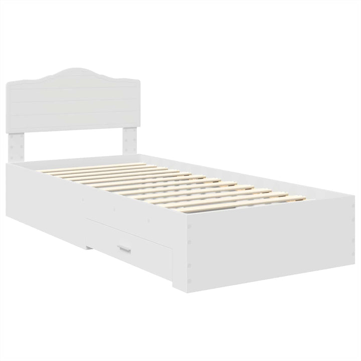 Sengestel med skuffe Hvid 90 x 190 cm Konstrueret træ